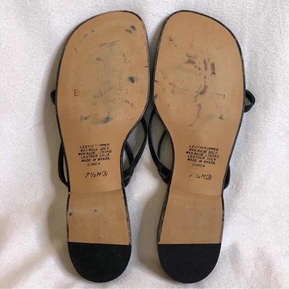 Enzo Angiolini black strappy slip on flat sandals size 7.5 M - Picture 14 of 16